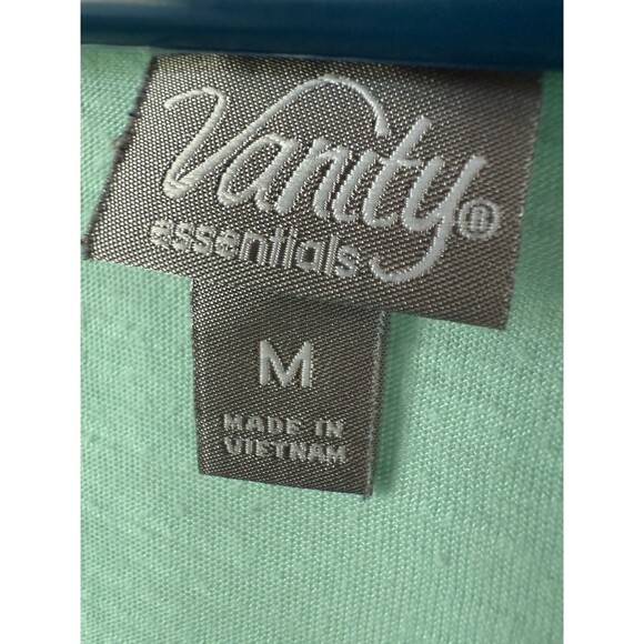 Y2K Vanity Mint Green Wrap Blouse Medium Sleeveless M Top Shirt - Picture 4 of 9